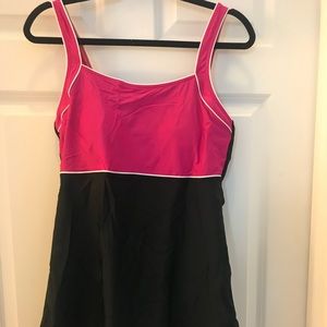 Pink and Black Speedo Swim Dress 14